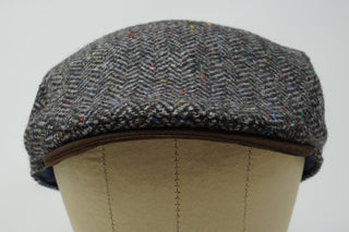 The Sloan - Irish Tweed with Leather Peak Cap