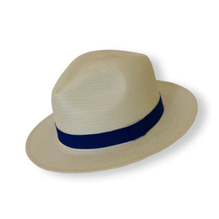 Chapeau Fedora Panama pour Garçon - Bande Bleu Marine