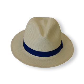 Chapeau Fedora Panama pour Garçon - Bande Bleu Marine