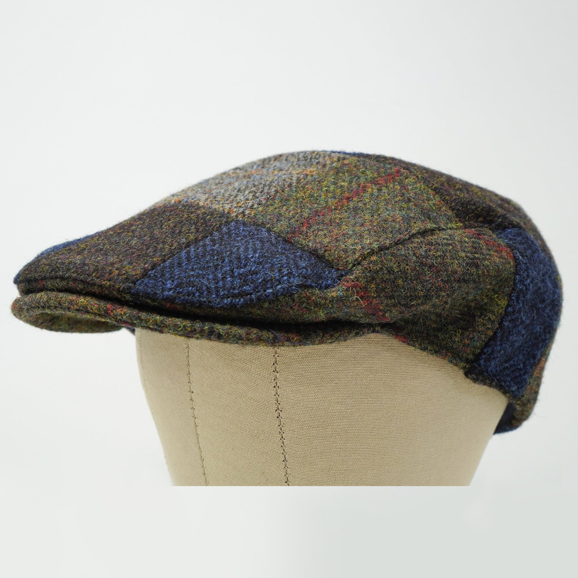 The Muir Patchwork Flat Cap 100% Wool Harris Tweed – Borges