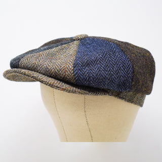 The Tay - Patchwork Baker Boy Cap - Harris Tweed - 100% Wolle