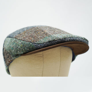 The Sloan Patchwork - Casquette irlandaise en tweed et cuir