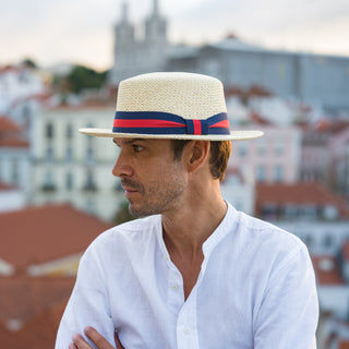 Boater straw hat for men by Borges & Scott - UK and USA
