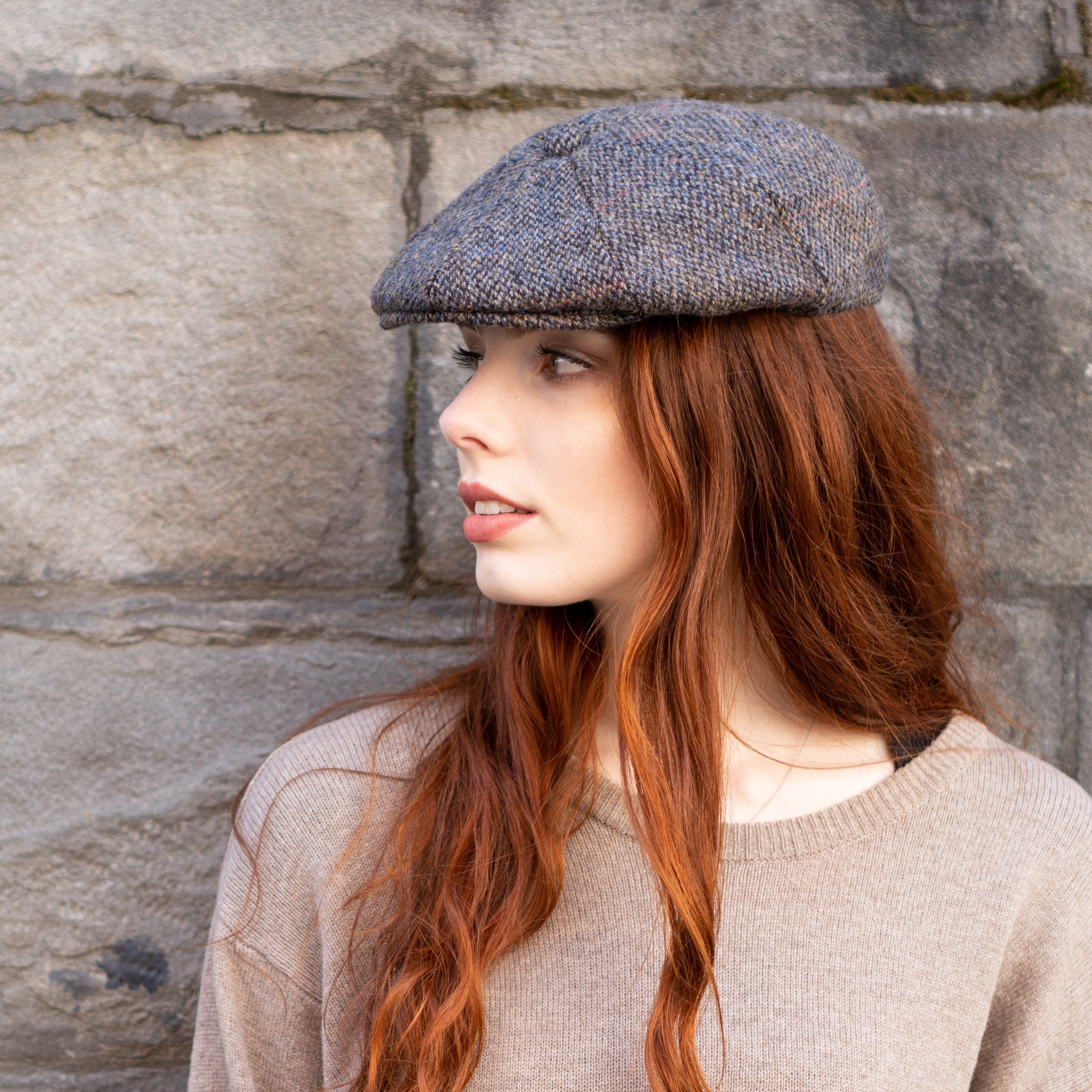 Harris Tweed Large Flat Cap Harris Tweed Cap Wool Flat Cap Piece Caddy