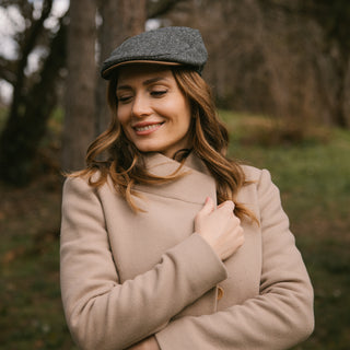 The Sloan - Ladies Irish Tweed with Leather Peak Cap