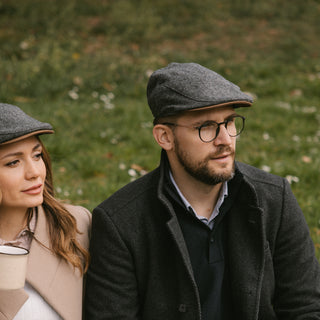 The Sloan - Tweed irlandais avec casquette en cuir