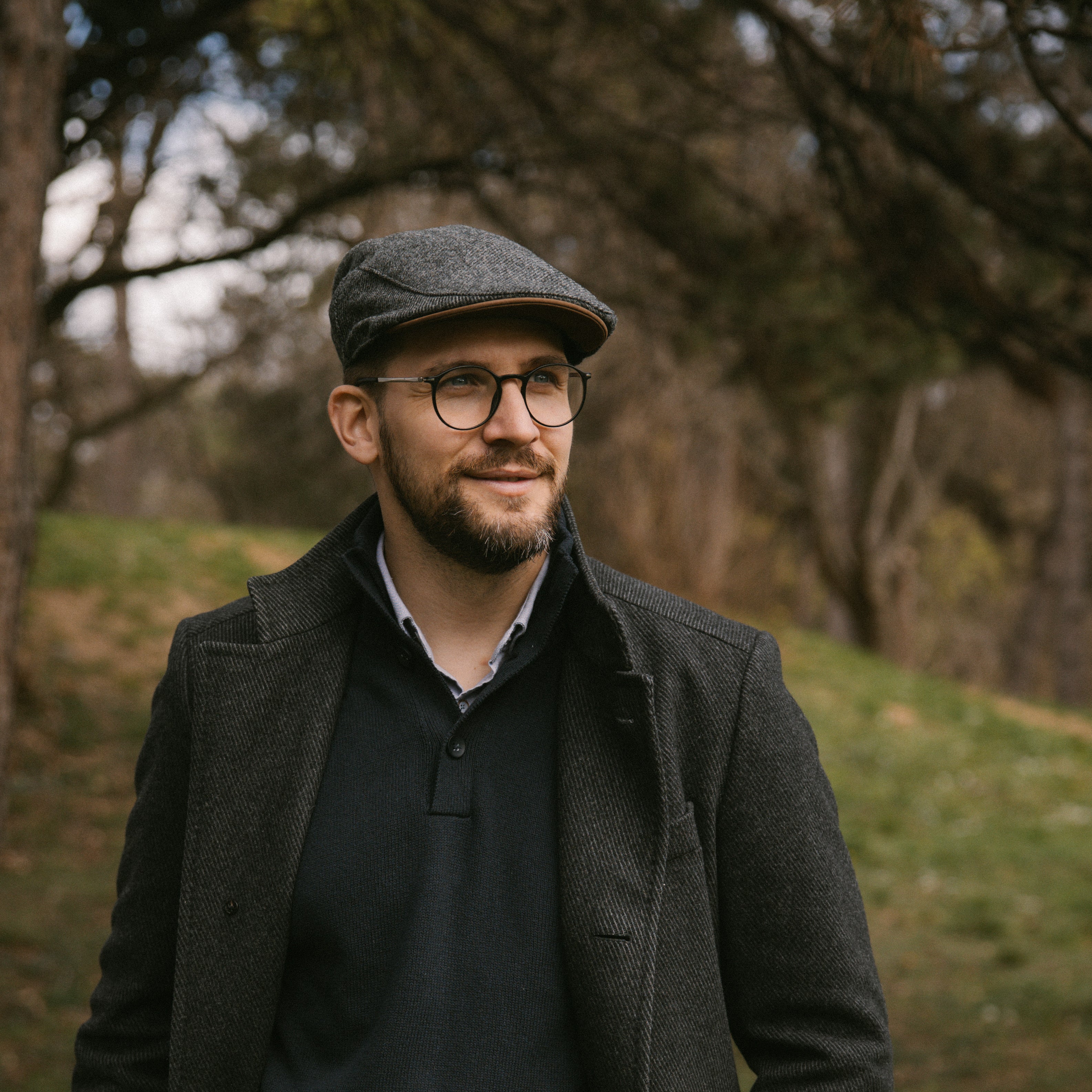 Leather Peak Cap Men's Tweed Flat Cap Borges Scott