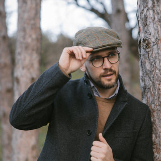 The Woodsman - Casquette plate imperméable en Yorkshire Tweed