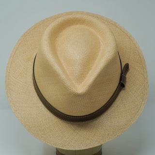 The Savanna - Chapeau Panama en forme de larme bordé de cuir