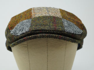 The Muir - Schiebermütze im Patchwork-Stil - 100 % Wolle - Harris Tweed