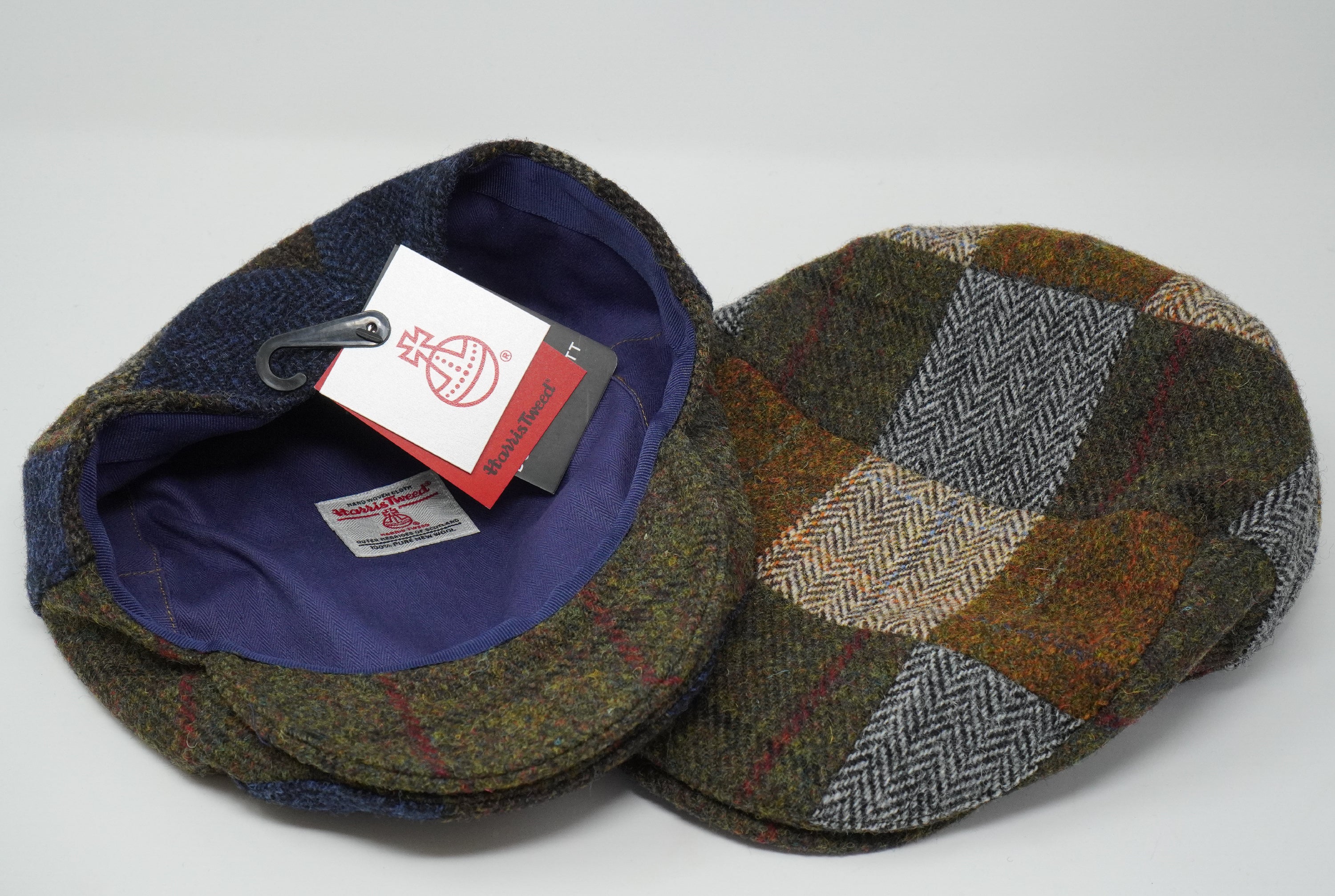 The Muir Patchwork Flat Cap 100% Wool Harris Tweed – Borges