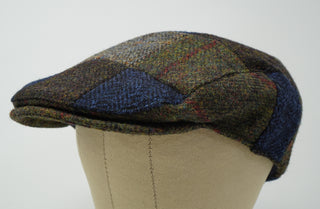 The Muir - Patchwork Flat Cap - 100% Wool - Harris Tweed