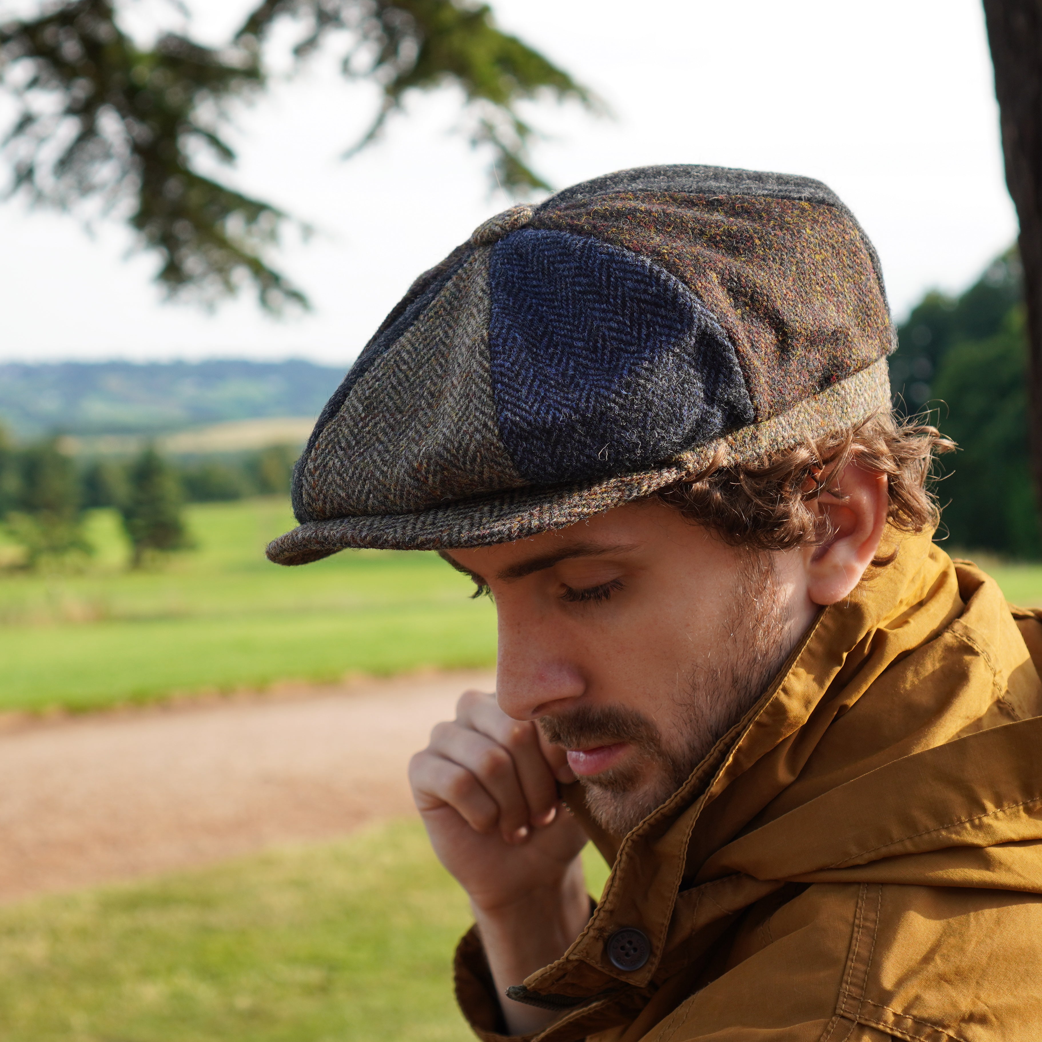 The Tay Patchwork Baker Boy Cap Harris Tweed 100% Wool