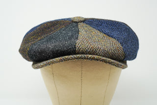 The Tay - Patchwork Baker Boy Cap - Harris Tweed - 100% Wolle
