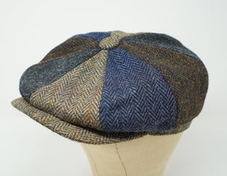 The Tay - Patchwork Baker Boy Cap - Harris Tweed - 100% Wolle