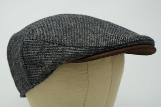 The Sloan - Irish Tweed with Leather Peak Cap