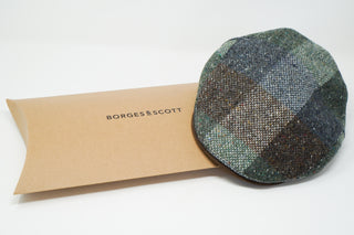 The Sloan Patchwork - Kappe aus irischem Tweed und Leder