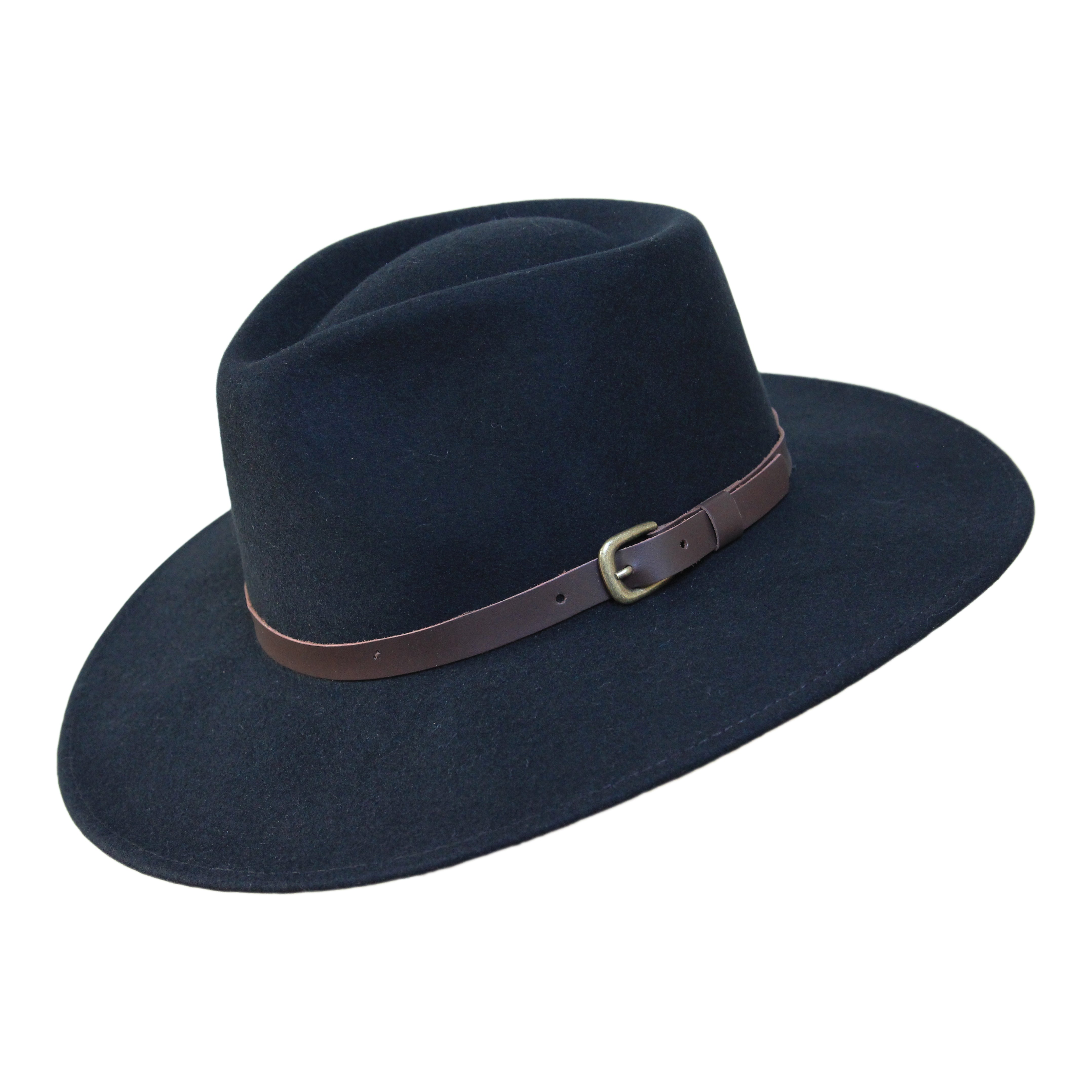 Borges Scott Lewis Wool Felt Fedora Hat with Wide Brim